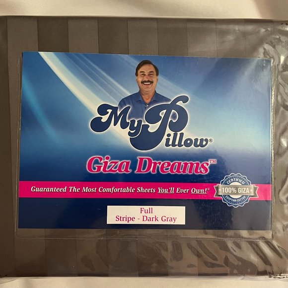 My Pillow Giza Dreams Sheet Set Stripe Dark Gray - Various Sizes - Picture 5 of 6